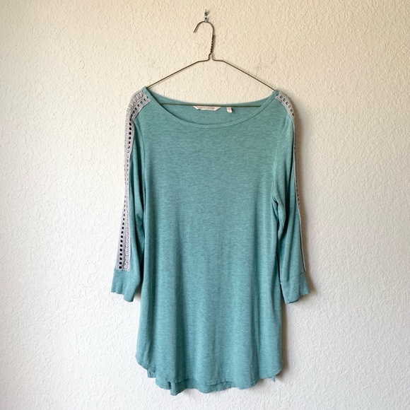 SOFT SURROUNDINGS L/S Ribbed Boat Neck Tunic Blouse Top - Picture 1 of 8